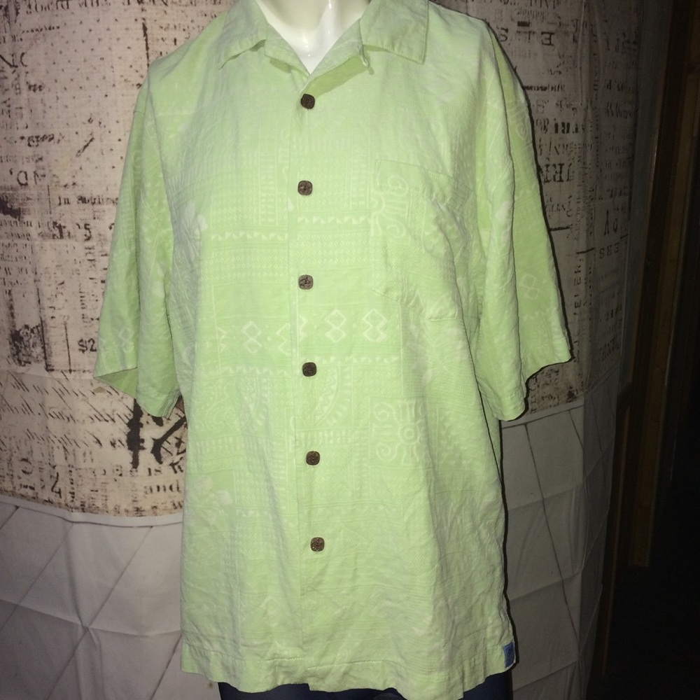 Bermuda Bay M Light Green Hawaiian shirt